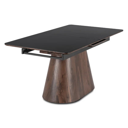 Elite LISBON Extendable Rectangular Dining Table 160–200 cm Ceramic Black/Walnut Dining Table Modern