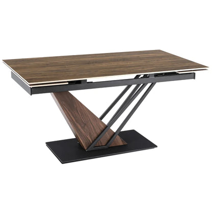 Elite REX Extendable Rectangular Dining Table 160–220 cm Ceramic Dark Brown/Black Modern Loft