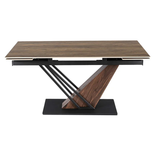 Elite REX Extendable Rectangular Dining Table 160–220 cm Ceramic Dark Brown/Black Modern Loft