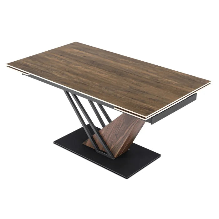 Elite REX Extendable Rectangular Dining Table 160–220 cm Ceramic Dark Brown/Black Modern Loft