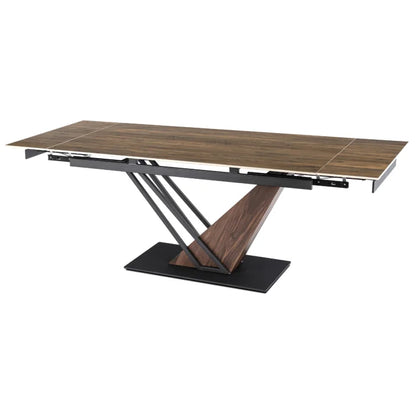 Elite REX Extendable Rectangular Dining Table 160–220 cm Ceramic Dark Brown/Black Modern Loft