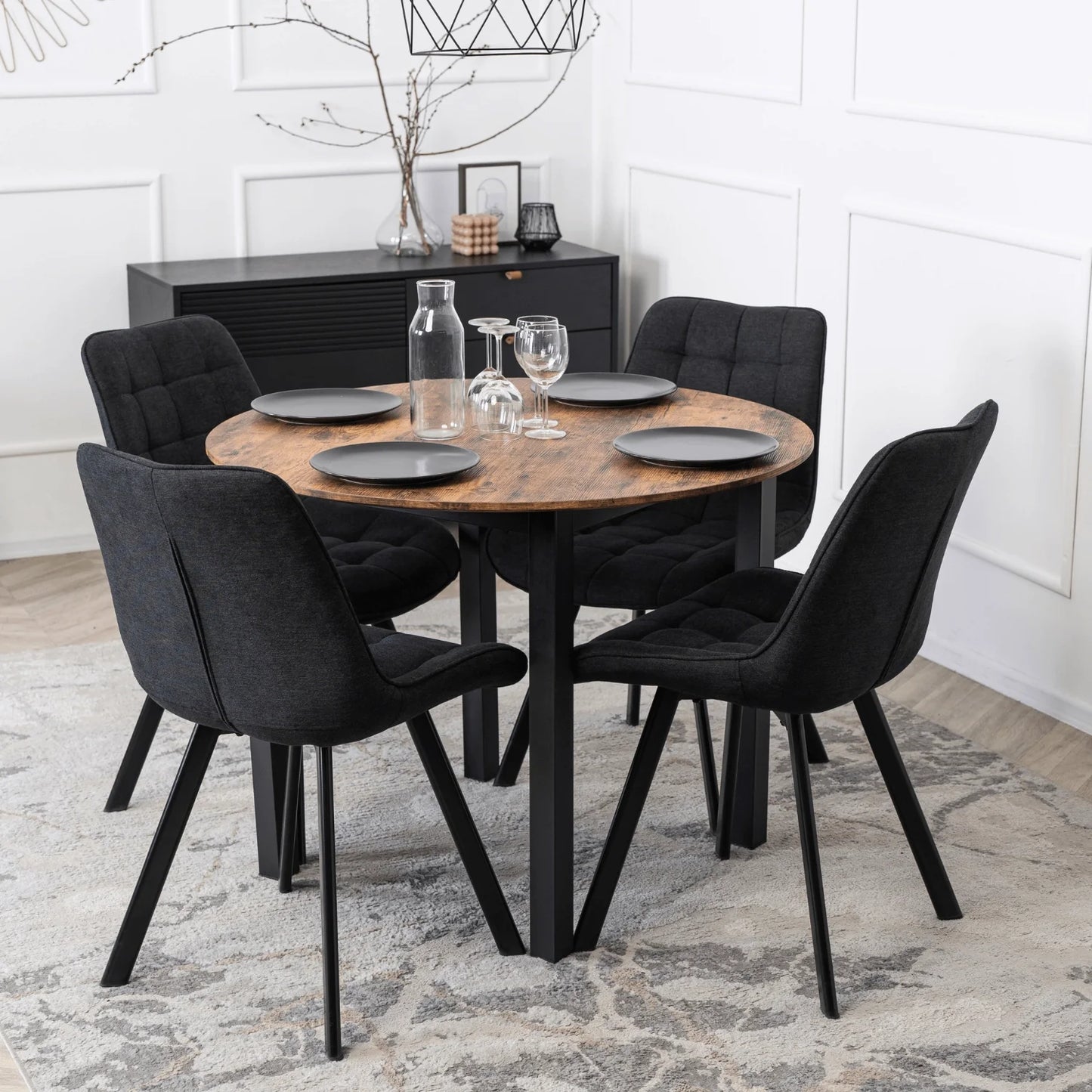 Elite TEO 100 cm Dining Table – Rustic Oak