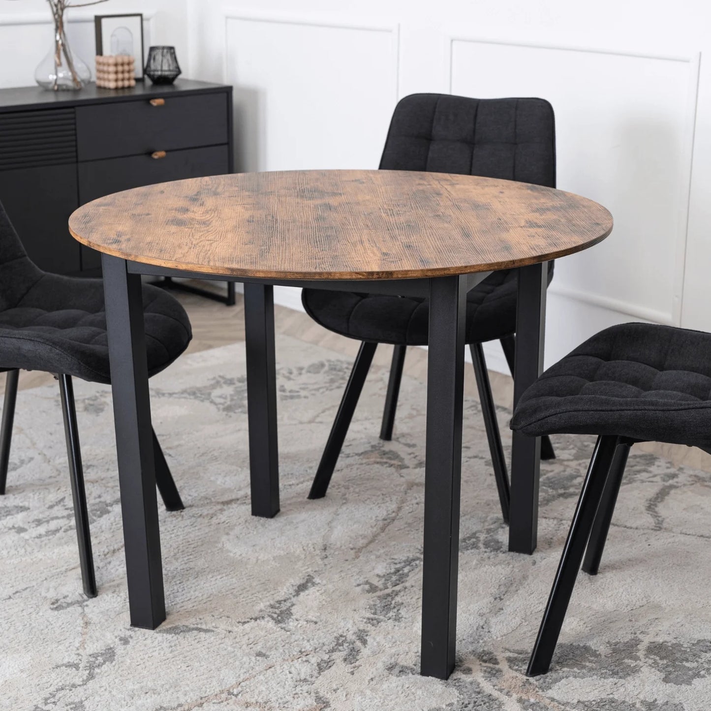 Elite TEO 100 cm Dining Table – Rustic Oak