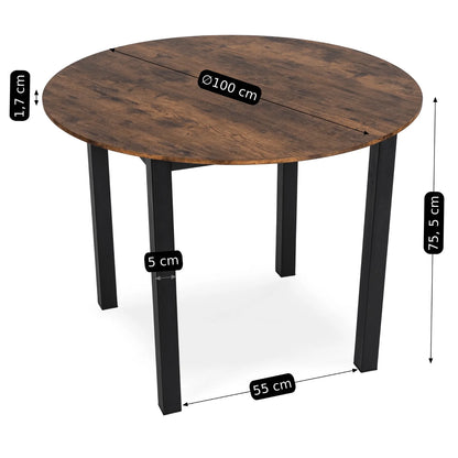 Elite TEO 100 cm Dining Table – Rustic Oak