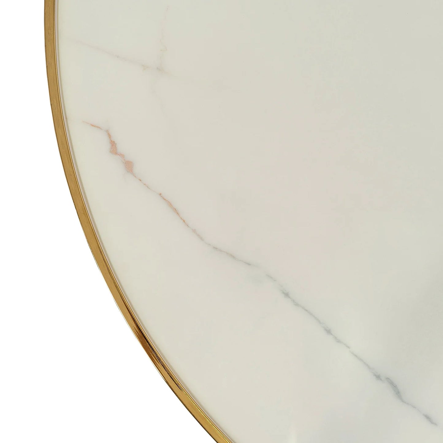 Elite TINGA 100 cm Round Dining Table – White Marble/Gold