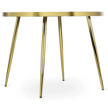 Elite TINGA 100 cm Round Dining Table – Black Marble/Gold