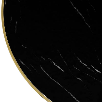 Elite TINGA 100 cm Round Dining Table – Black Marble/Gold