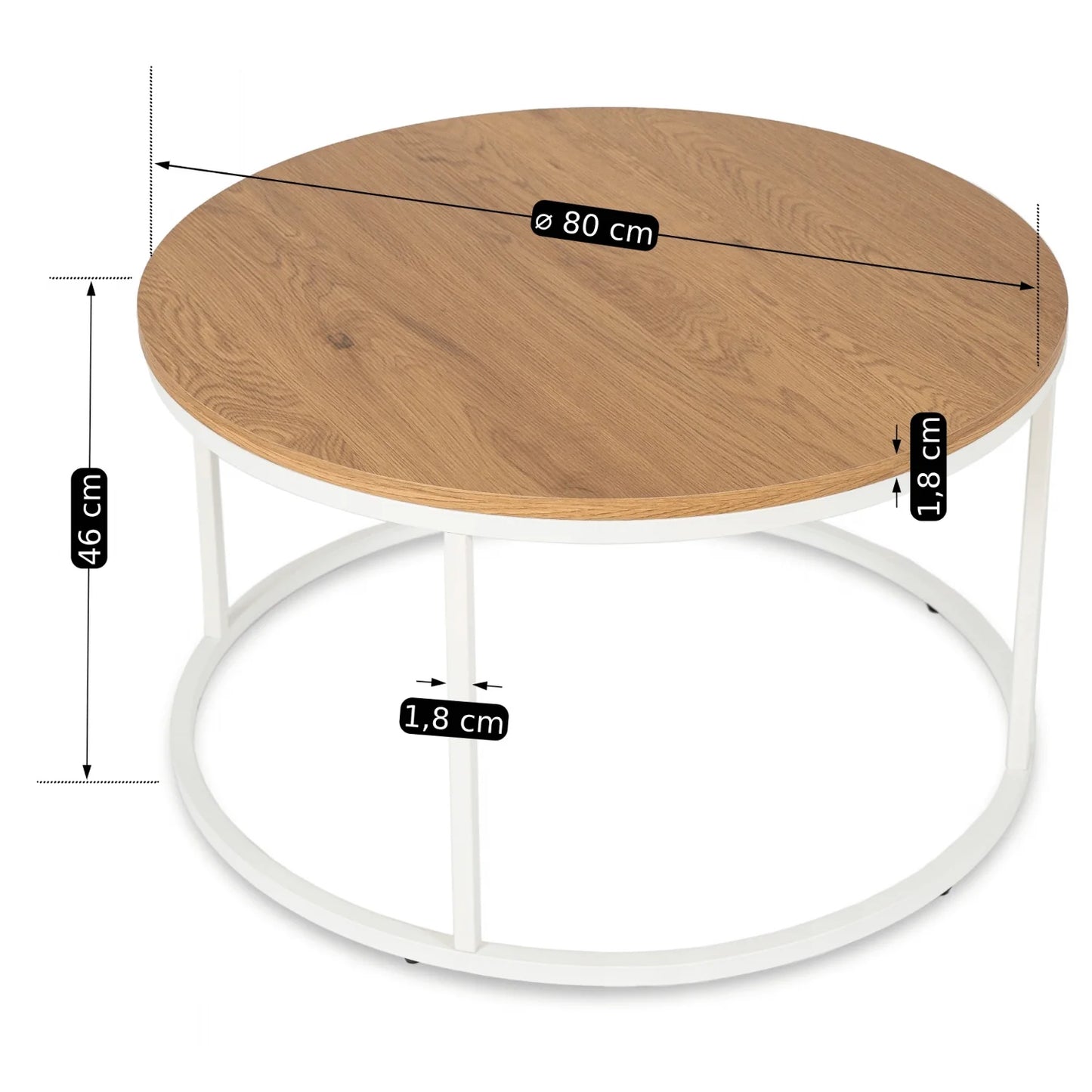 Elite ANN MAX Oak/White Coffee Table