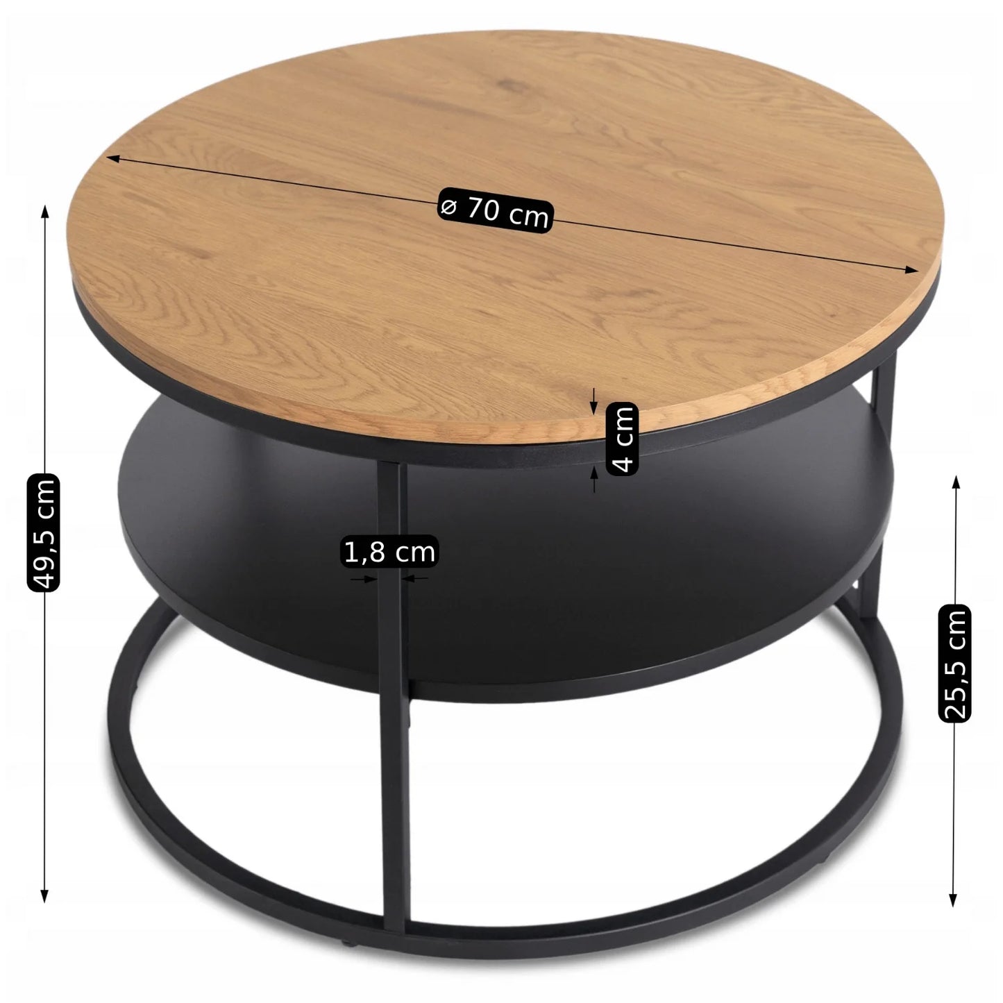 Elite BEST Oak/Black Coffee Table