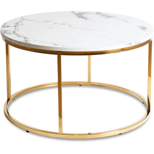 Elite CLIFF MAX White Marble/Gold Coffee Table