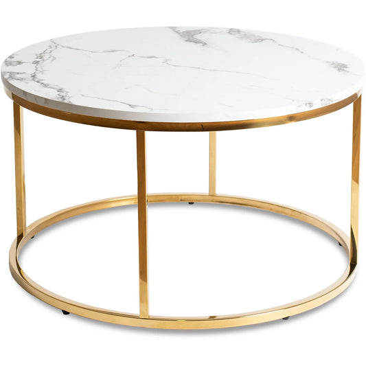 Elite CLIFF MAX White Marble/Gold Coffee Table