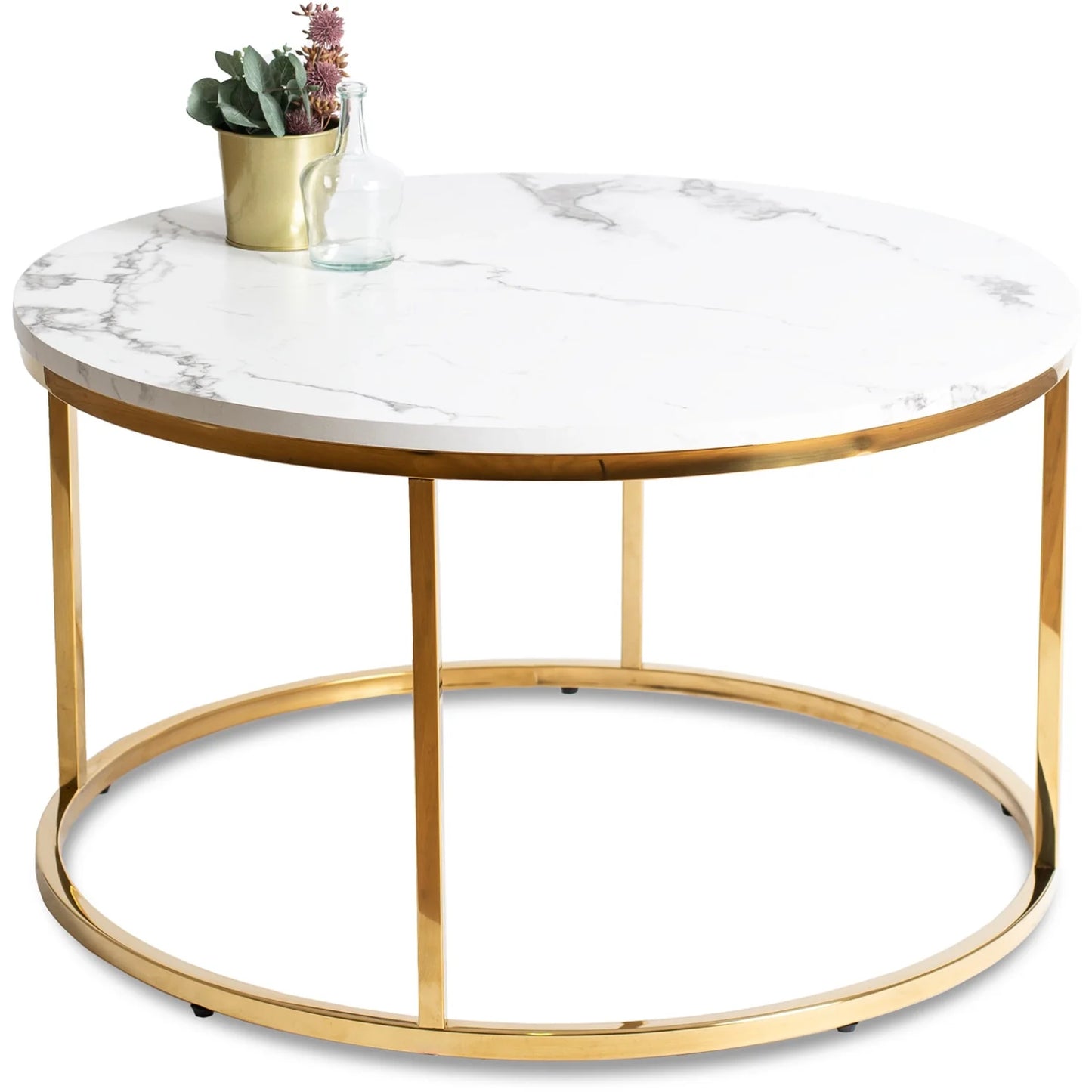 Elite CLIFF MAX White Marble/Gold Coffee Table