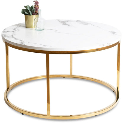 Elite CLIFF MAX White Marble/Gold Coffee Table