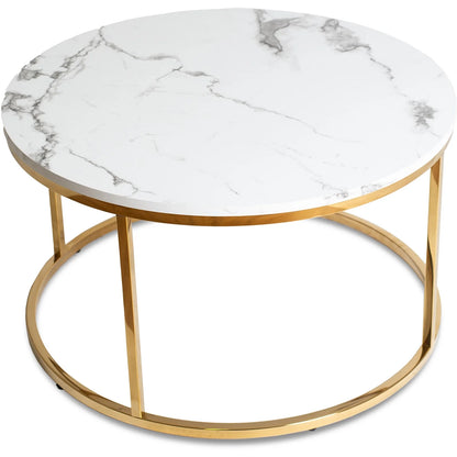 Elite CLIFF MAX White Marble/Gold Coffee Table