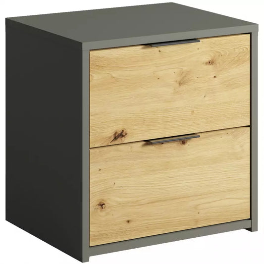 MO Rimini – Bedside Table 2S, Artisan Oak / Graphite
