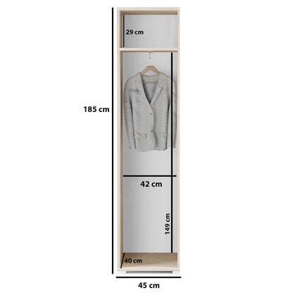 PK Emi 32 Hallway Wardrobe Sonoma Oak- Upholstered Panels in Various Colours
