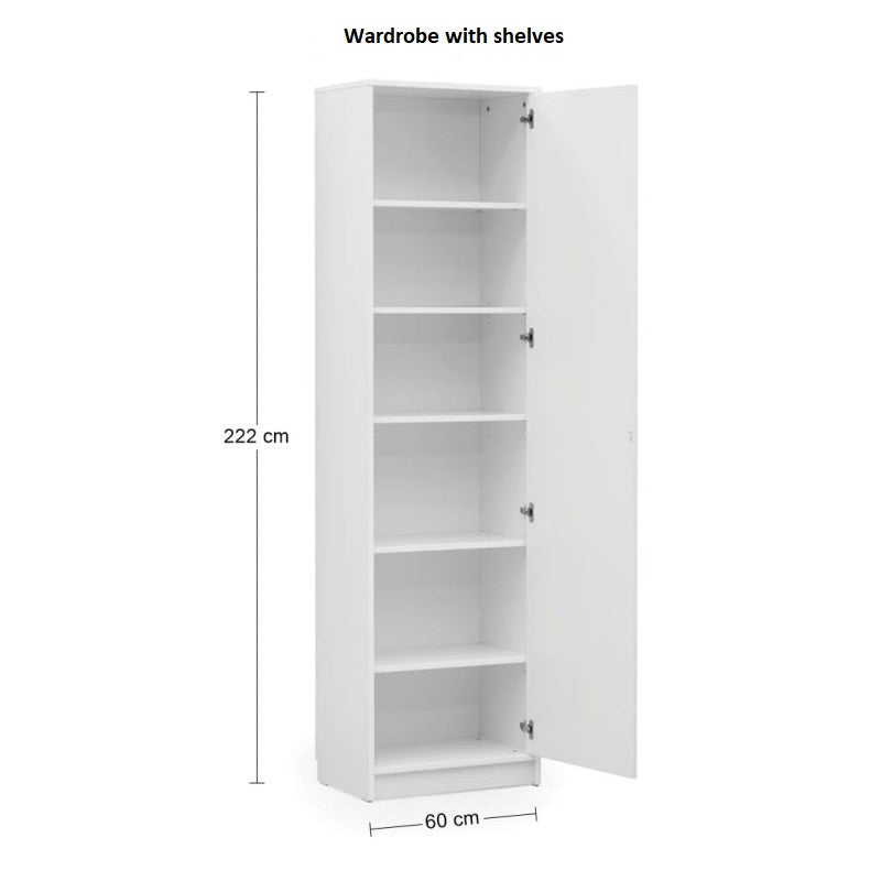 Customizable BASIC Murphy Bed Horizontal  Furniture Set White Matt 90, 120, 140 x 200 cm