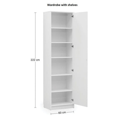 Customizable BASIC Murphy Bed  Horizontal Furniture Set White Gloss 90, 120, 140 x 200 cm