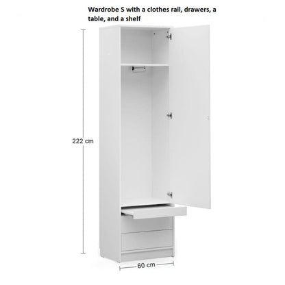 Customizable BASIC Murphy Bed Horizontal  Furniture Set White Matt 90, 120, 140 x 200 cm