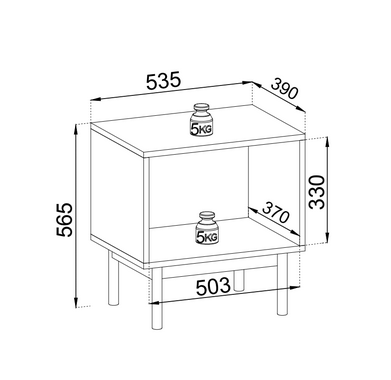PI Japandi S54 Nightstand in Oak Linea