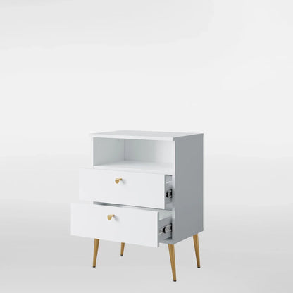 MO High Alpine White Tall Nightstand