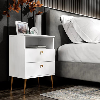 MO High Alpine White Tall Nightstand