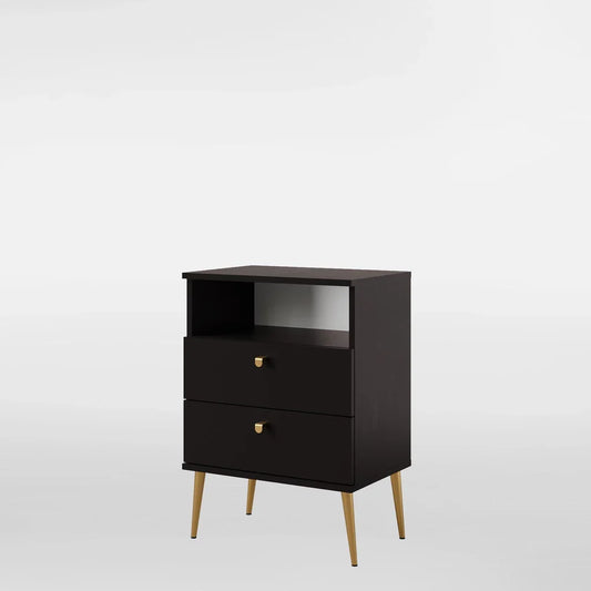 MO High Black Tall Nightstand