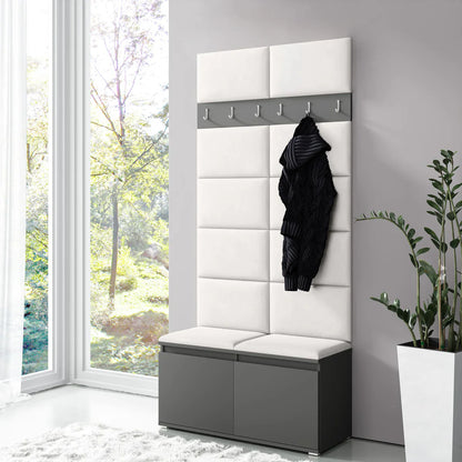 PK Emi 1 Hallway Wardrobe Graphite -Upholstered Panels in Various Colours