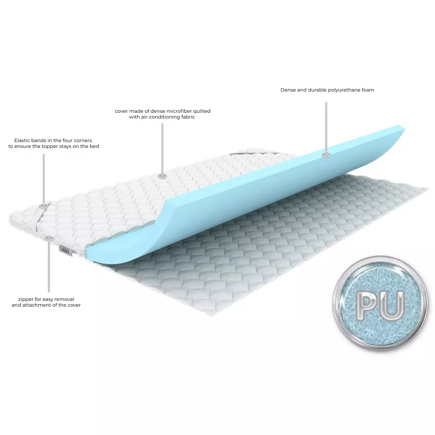 Mattress Topper Medium/ Height: 5-6 cm