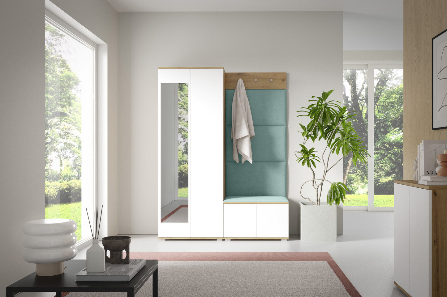PK Sevilla 1 Hallway Wardrobe -Upholstered Panels in Various Colours