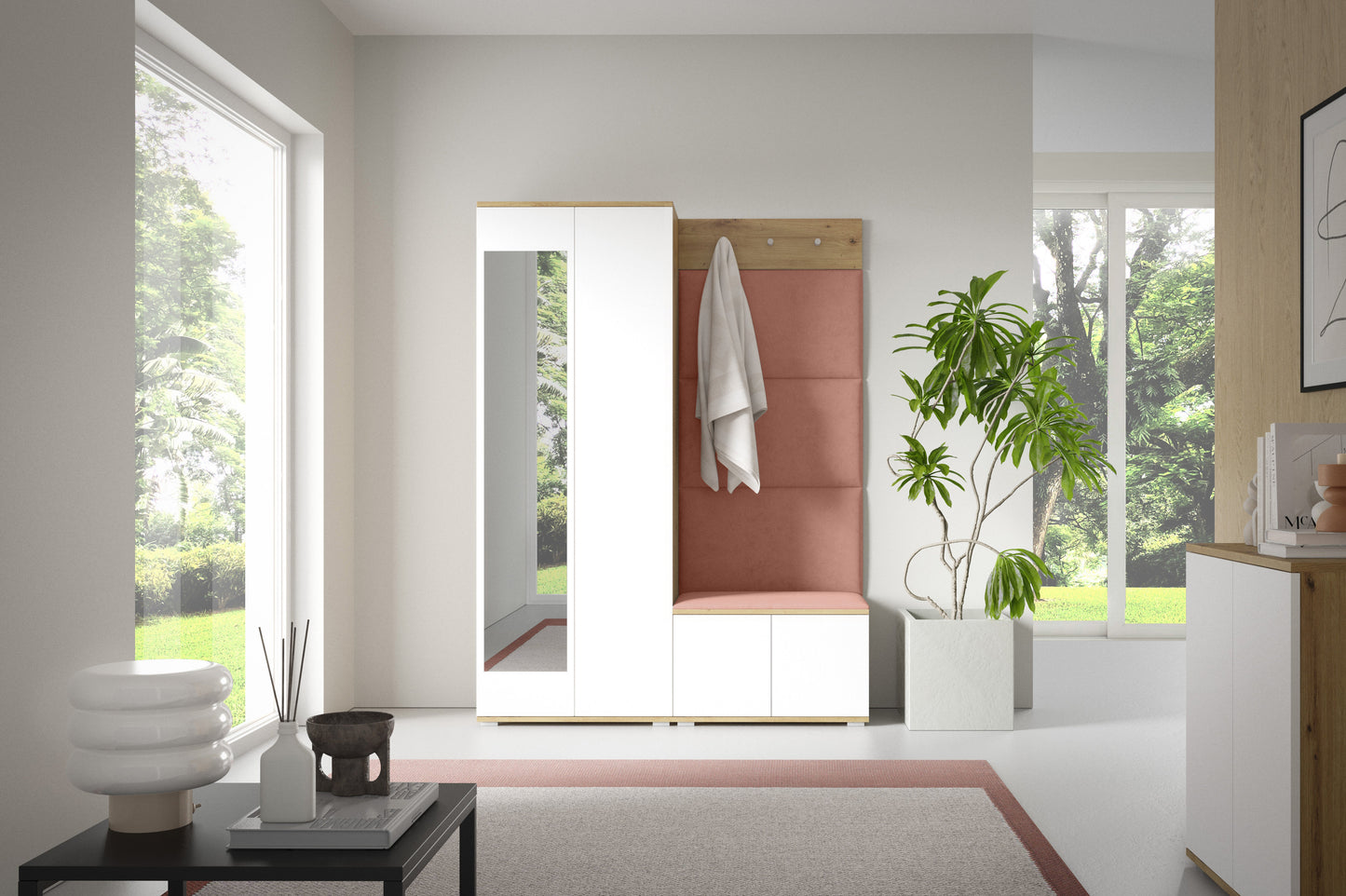 PK Sevilla 1 Hallway Wardrobe -Upholstered Panels in Various Colours