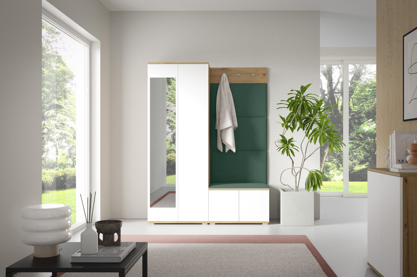 PK Sevilla 1 Hallway Wardrobe -Upholstered Panels in Various Colours
