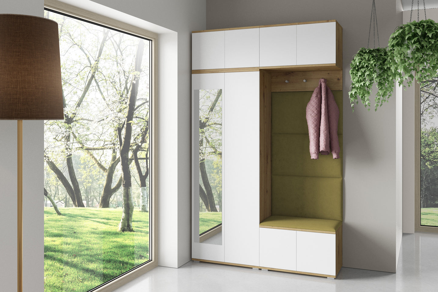 PK Sevilla 3 Hallway Wardrobe - Upholstered Panels in Various Colours