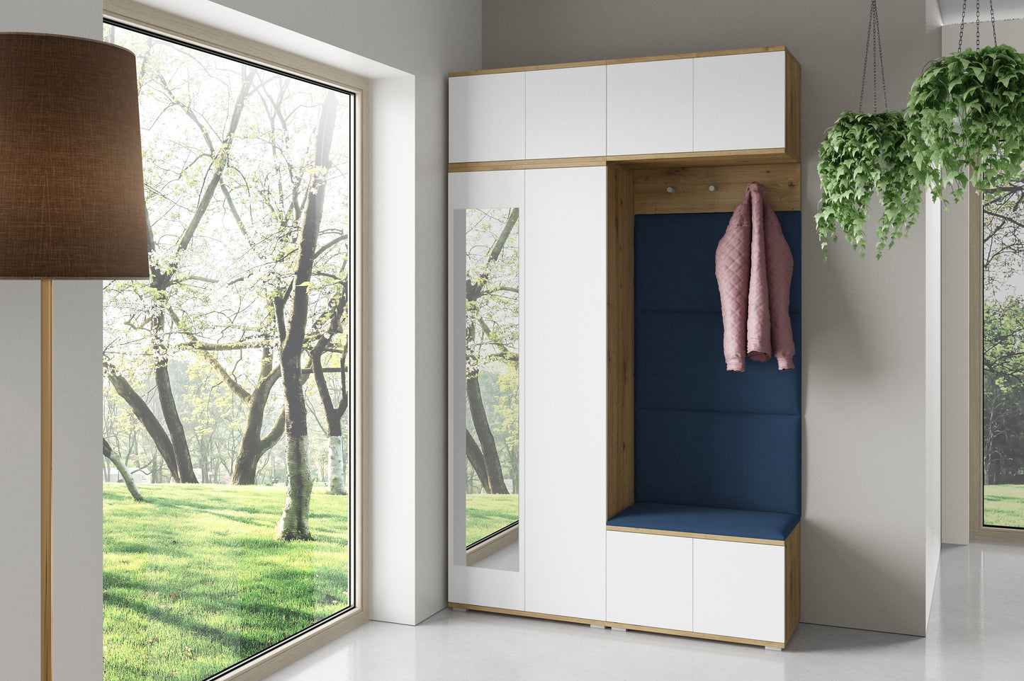 PK Sevilla 3 Hallway Wardrobe - Upholstered Panels in Various Colours
