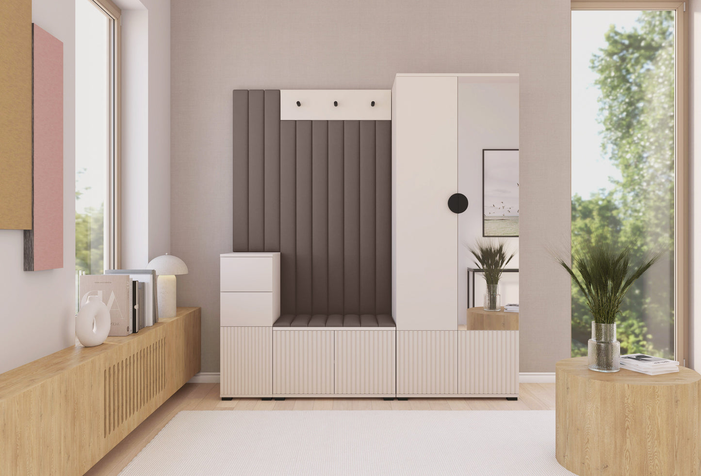 PK Rayo 7 Hallway Wardrobe - Upholstered Panels in Various Colours