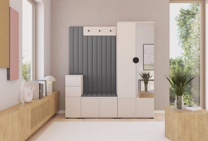 PK Rayo 7 Hallway Wardrobe - Upholstered Panels in Various Colours