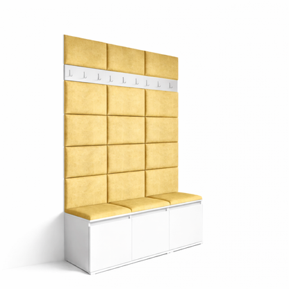 PK Emi 6 Hallway Wardrobe White - Upholstered Panels in Various Colours