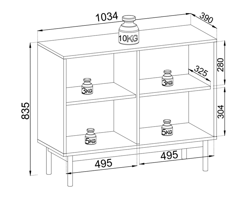 PI JAPANDI SIDEBOARD K104 – Oak Linea