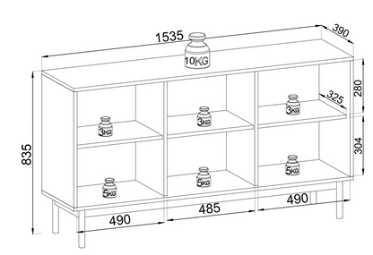 PI Japandi Three-Door K154 Sideboard in Cashmere