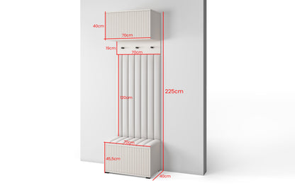 PK Rayo 5 Hallway Wardrobe - Upholstered Panels in Various Colours