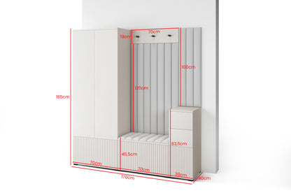PK Rayo 7 Hallway Wardrobe - Upholstered Panels in Various Colours