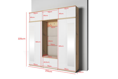 PK Sevilla 4 Hallway Wardrobe - Upholstered Panels in Various Colours