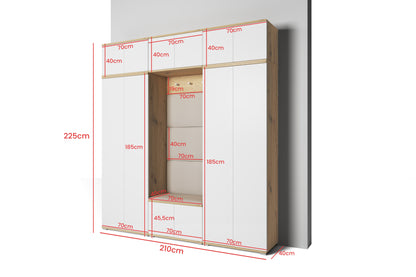 PK Sevilla 4 Hallway Wardrobe - Upholstered Panels in Various Colours