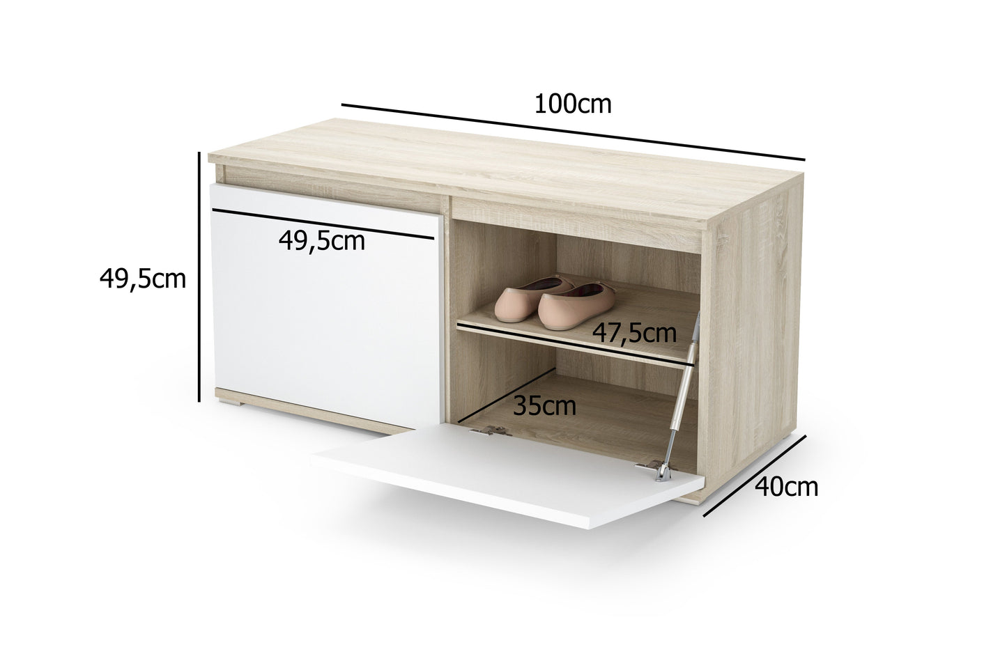 PK Emi 39 Hallway Wardrobe Sonoma Oak - Upholstered Panels in Various Colours