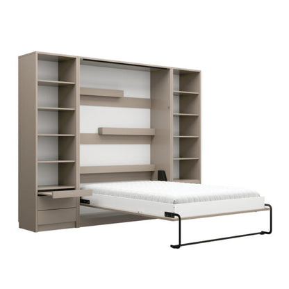 Customizable Genius Murphy Bed with Sofa Set 160 x 200 cm Congo and LED Lighting