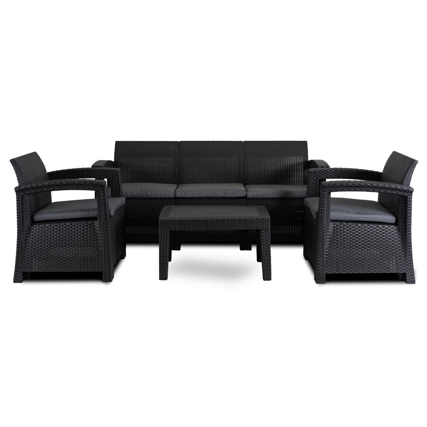 Elite BRANDON Outdoor Furniture Set – Black/Dark Gray | Stylish & Comfortable Garden Lounge