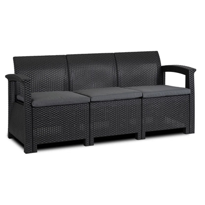 Elite BRANDON Outdoor Furniture Set – Black/Dark Gray | Stylish & Comfortable Garden Lounge