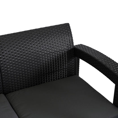 Elite BRANDON Outdoor Furniture Set – Black/Dark Gray | Stylish & Comfortable Garden Lounge