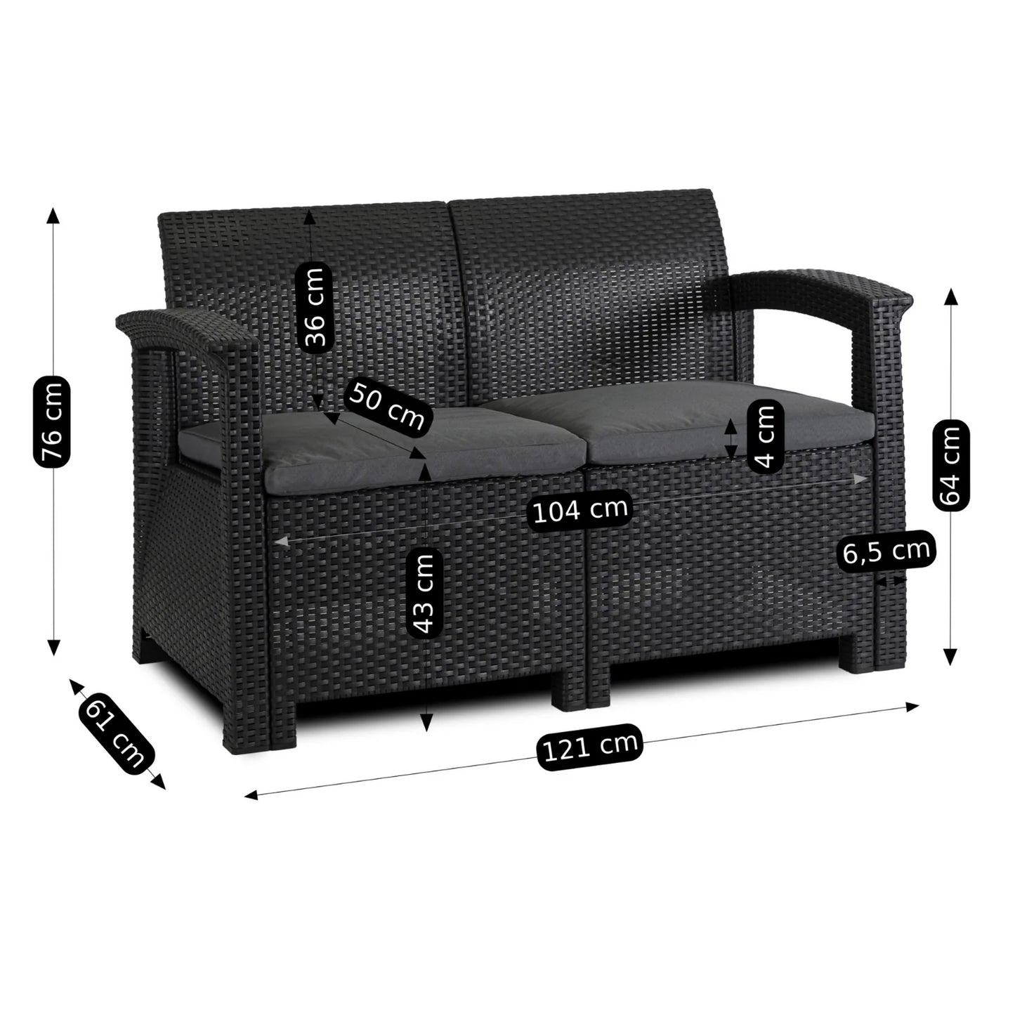 Elite COLUMBIA Outdoor Furniture Set – Black & Dark Gray