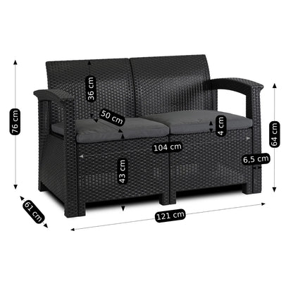 Elite COLUMBIA Outdoor Furniture Set – Black & Dark Gray